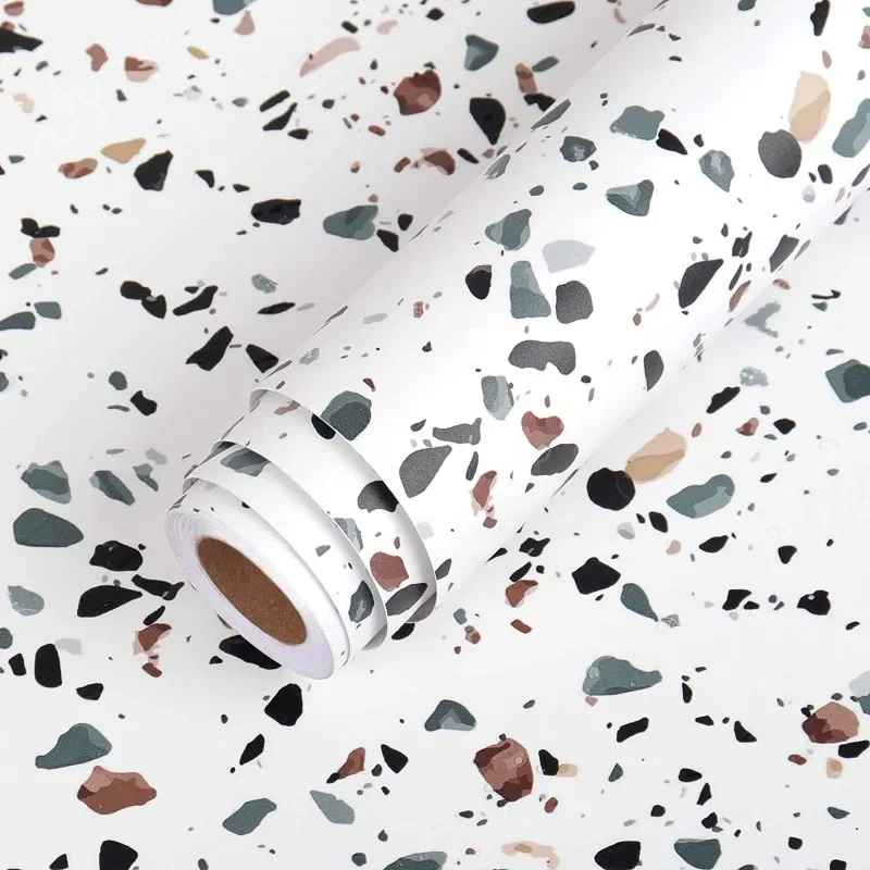 Whitening Strip 3D - Terrazzo Contact Paper White Waterproof Self