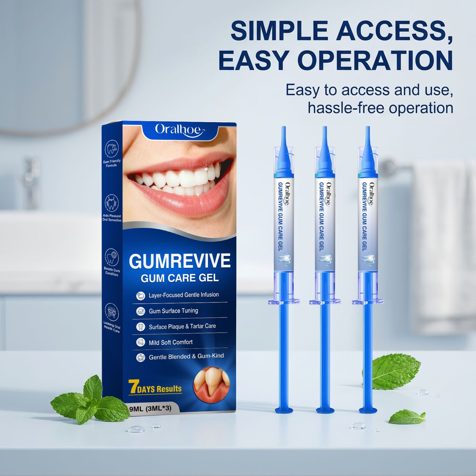 Teeth Whitening Home Kit - Oral Care Gel 3Pcs Gum Cleaning