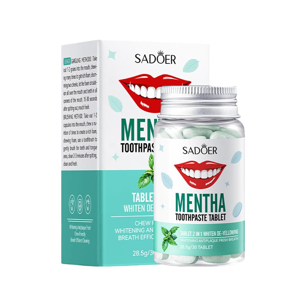 Whitening Mouthwash - Mint Solid Toothpaste Tablets Mint Flavors