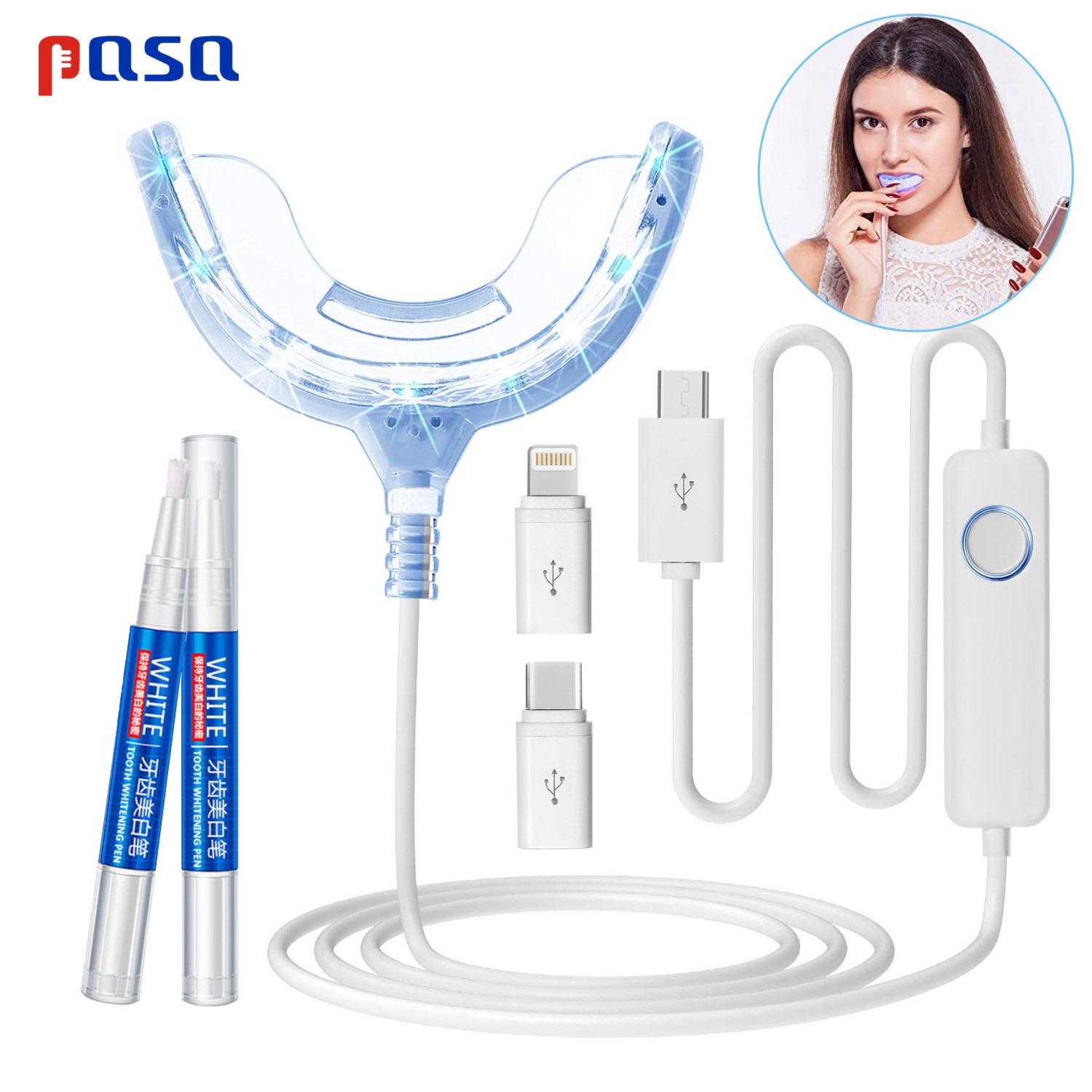 Portable LED Cold Blue Light S - огляд і ціна Teeth Whitening Home Kit