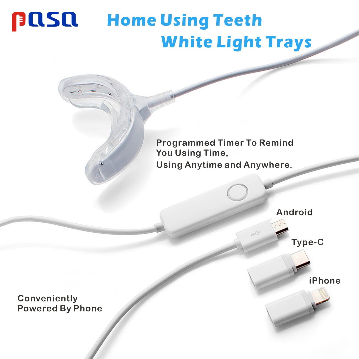 Portable LED Cold Blue Light S - огляд і ціна Teeth Whitening Home Kit
